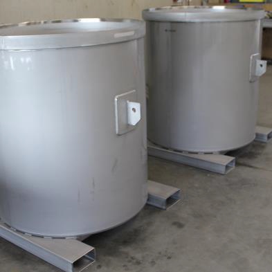 RVS tanks op heftrucksloffen voor polytex 1.250 liter